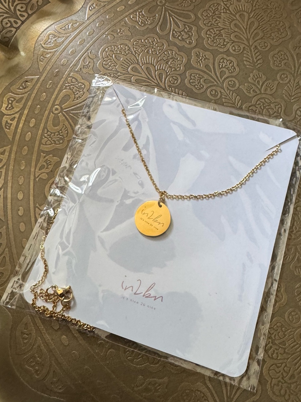 Dbl Gold Plated Disc Pendant Necklace - IN2BN
